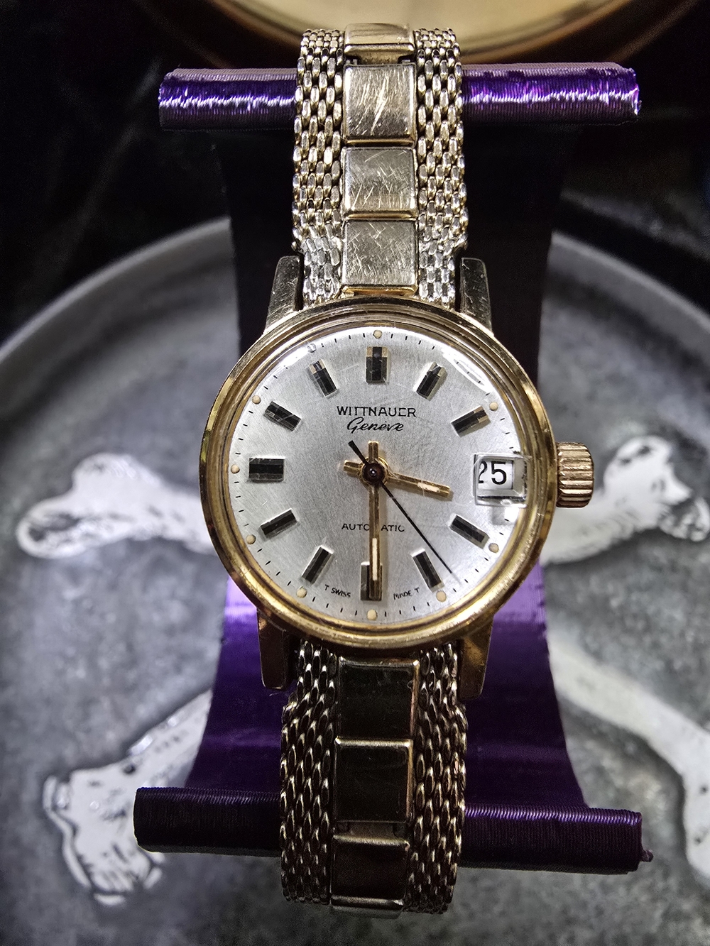 Wittnauer Genève Automatic Watch with Silver Dial and 10k Gold Filled Bracelet